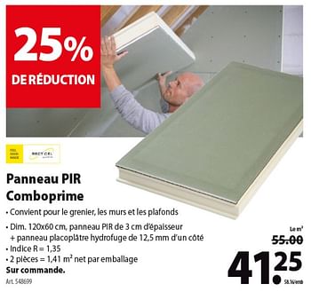 Promoties Panneau pir comboprime - Recticel Insulation - Geldig van 26/09/2018 tot 08/10/2018 bij Gamma