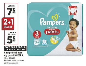 Promotions Change bébé baby dry pants pampers - Pampers - Valide de 18/09/2018 à 30/09/2018 chez Géant Casino