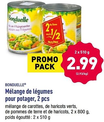 Promotions Mélange de légumes pour potager - Bonduelle - Valide de 25/09/2018 à 29/09/2018 chez Aldi