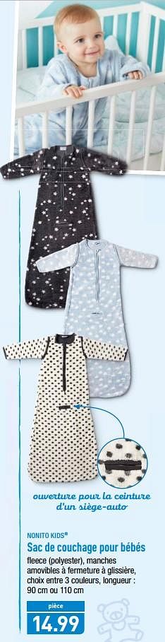 Promotions Sac de couchage pour bébés - NONITO KIDS - Valide de 25/09/2018 à 29/09/2018 chez Aldi