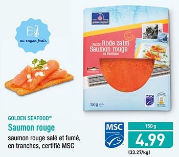Promotions Saumon rouge - Golden Seafood - Valide de 25/09/2018 à 29/09/2018 chez Aldi