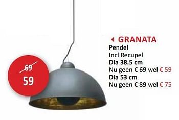 Promotions Granata pendel incl recupel - Produit maison - Weba - Valide de 19/09/2018 à 18/10/2018 chez Weba