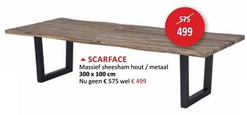 Promoties Scarface massief sheesham hout - metaal - Huismerk - Weba - Geldig van 19/09/2018 tot 18/10/2018 bij Weba
