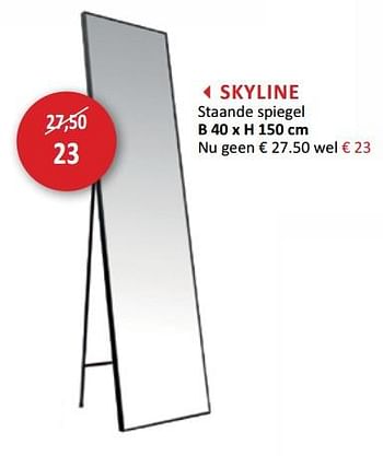 Promoties Skyline staande spiegel - Huismerk - Weba - Geldig van 19/09/2018 tot 18/10/2018 bij Weba