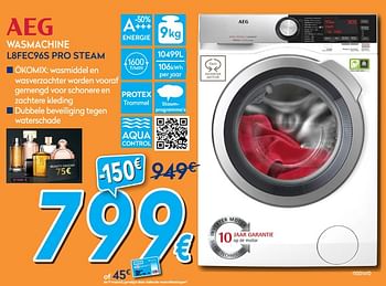 Promotions Aeg wasmachine l8fec96s pro steam - AEG - Valide de 24/09/2018 à 24/10/2018 chez Krefel