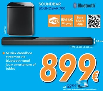 Promoties Bose soundbar soundbar 700 - Bose - Geldig van 24/09/2018 tot 24/10/2018 bij Krefel