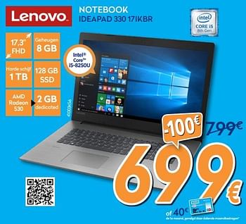 Promoties Lenovo notebook ideapad 330 17ikbr - Lenovo - Geldig van 24/09/2018 tot 24/10/2018 bij Krefel