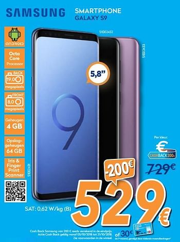 Promoties Samsung smartphone galaxy s9 - Samsung - Geldig van 24/09/2018 tot 24/10/2018 bij Krefel
