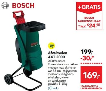 Promotions Bosch afvalmolen axt 2000 - Bosch - Valide de 26/09/2018 à 09/10/2018 chez Makro