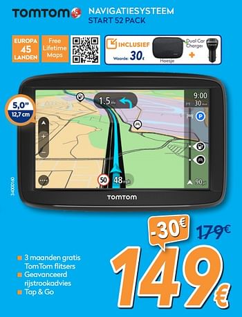 Promoties Tomtom navigatiesysteem start 52 pack - TomTom - Geldig van 24/09/2018 tot 24/10/2018 bij Krefel