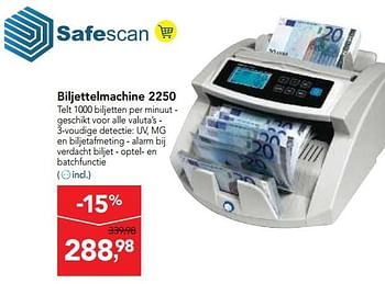 Promoties Safescan biljettelmachine 2250 - SafeScan - Geldig van 26/09/2018 tot 09/10/2018 bij Makro