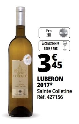 Promotions Luberon 2017 sainte colletine - Vins blancs - Valide de 25/09/2018 à 07/10/2018 chez Auchan Ronq