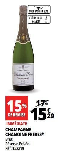 Promoties Champagne chanoine frères - Champagne - Geldig van 25/09/2018 tot 07/10/2018 bij Auchan