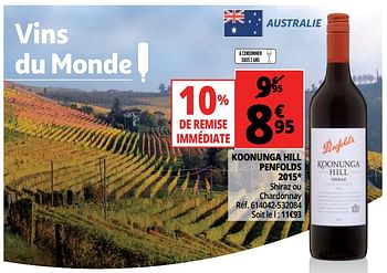 Promotions Koonunga hill penfolds 2015 - Vins rouges - Valide de 25/09/2018 à 07/10/2018 chez Auchan Ronq