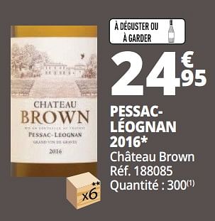 Promotions Pessacléognan 2016 château brown - Vins blancs - Valide de 25/09/2018 à 07/10/2018 chez Auchan Ronq