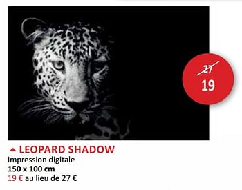 Promotions Leopard shadow impression digitale - Produit maison - Weba - Valide de 19/09/2018 à 18/10/2018 chez Weba
