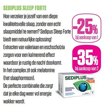 Promoties -25% sediplus sleep forte - Sediplus - Geldig van 25/09/2018 tot 25/11/2018 bij Medi-Market