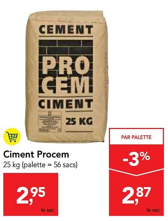 Promotions Ciment procem - PROCEM - Valide de 26/09/2018 à 09/10/2018 chez Makro