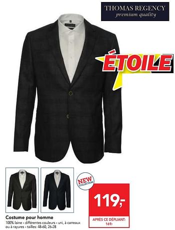 Promoties Costume pour homme - Thomas Regency - Geldig van 26/09/2018 tot 09/10/2018 bij Makro