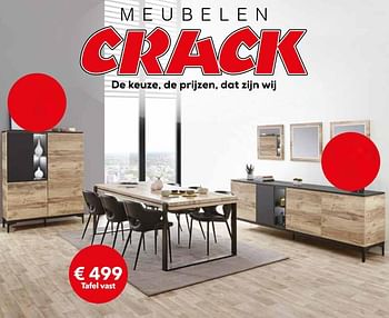 Promoties Tafel vast - Huismerk - Meubelen Crack - Geldig van 24/09/2018 tot 31/10/2018 bij Meubelen Crack