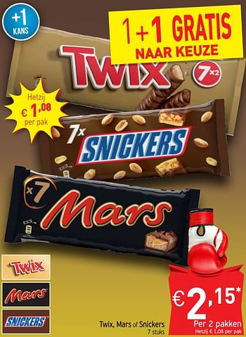 Promoties Twix, mars of snickers - Twix - Geldig van 25/09/2018 tot 30/09/2018 bij Intermarche
