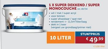 Promoties 1 x super dekkend - super monocouche - Huismerk - Zelfbouwmarkt - Geldig van 25/09/2018 tot 22/10/2018 bij Zelfbouwmarkt