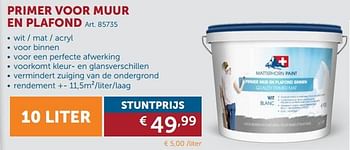 Promoties Primer voor muur en plafond - Matterhorn - Geldig van 25/09/2018 tot 22/10/2018 bij Zelfbouwmarkt