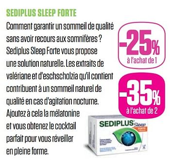 Promotions -25% sediplus sleep forte - Sediplus - Valide de 25/09/2018 à 25/11/2018 chez Medi-Market