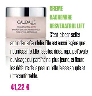 Promotions Creme cachemire resveratrol lift - Caudalie - Valide de 25/09/2018 à 25/11/2018 chez Medi-Market