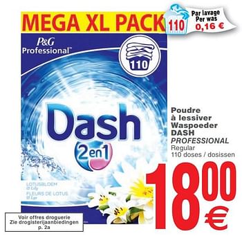 Promoties Poudre à lessiver waspoeder dash - Dash - Geldig van 25/09/2018 tot 01/10/2018 bij Cora