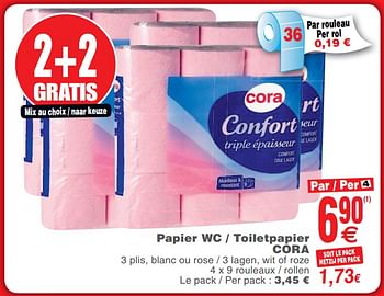 Promoties Papier wc - toiletpapier cora - Huismerk - Cora - Geldig van 25/09/2018 tot 01/10/2018 bij Cora