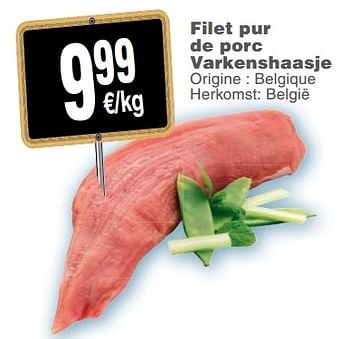 Promoties Filet pur de porc varkenshaasje - Huismerk - Cora - Geldig van 25/09/2018 tot 01/10/2018 bij Cora