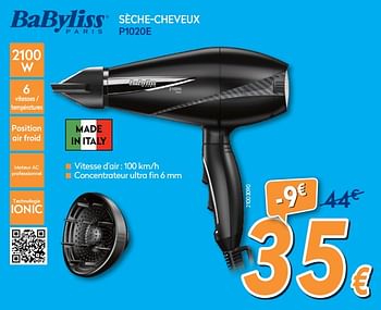 Promotions Babyliss sèche-cheveux p1020e - Babyliss - Valide de 24/09/2018 à 24/10/2018 chez Krefel