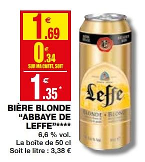 Promotions Bière blonde abbaye de leffe - Leffe - Valide de 19/09/2018 à 30/09/2018 chez Coccinelle