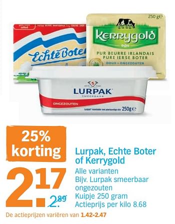 Promoties Lurpak smeerbaar ongezouten - Lurpak - Geldig van 24/09/2018 tot 30/09/2018 bij Albert Heijn