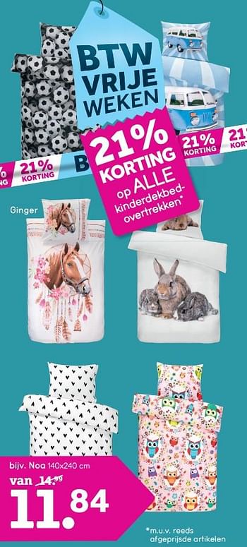 Promoties Ginger kinderdekbedovertrek - Huismerk - Leen Bakker - Geldig van 24/09/2018 tot 07/10/2018 bij Leen Bakker