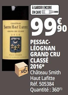 Promotions Pessacléognan grand cru classé 2016 château smith haut lafitte - Vins rouges - Valide de 25/09/2018 à 07/10/2018 chez Auchan Ronq