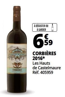 Promotions Corbières 2016 les hauts de castelmaure - Vins rouges - Valide de 25/09/2018 à 07/10/2018 chez Auchan Ronq