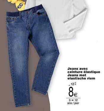 Promoties Jeans avec ceinture élastique jeans met elastische riem - Huismerk - Cora - Geldig van 25/09/2018 tot 08/10/2018 bij Cora