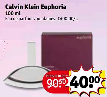 Promotions Calvin klein euphoria - Calvin Klein - Valide de 25/09/2018 à 07/10/2018 chez Kruidvat