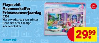 Promoties Playmobil meeneemkoffer prinsessenverjaardag 5359 - Playmobil - Geldig van 25/09/2018 tot 07/10/2018 bij Kruidvat