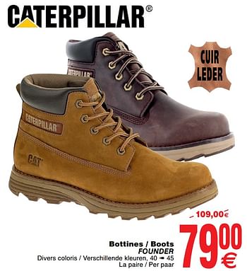 Promoties Bottines - boots founder - Caterpillar - Geldig van 25/09/2018 tot 08/10/2018 bij Cora