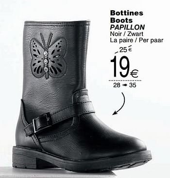 Promotions Bottines boots papillon - Produit maison - Cora - Valide de 25/09/2018 à 08/10/2018 chez Cora