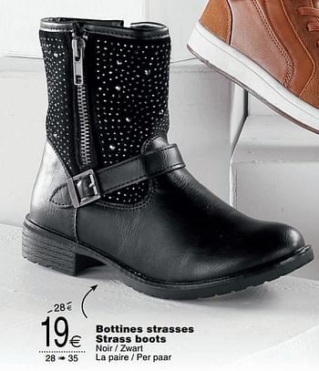 Promotions Bottines strasses strass boots - Produit maison - Cora - Valide de 25/09/2018 à 08/10/2018 chez Cora