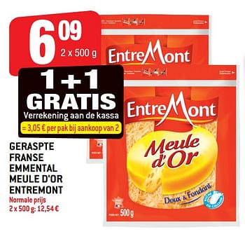 Promoties Geraspte franse emmental meule d`or entremont - Entre Mont - Geldig van 26/09/2018 tot 09/10/2018 bij Smatch