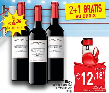 Promotions Blaye côtes ae bordeaux château la voie rouge - Vins rouges - Valide de 25/09/2018 à 30/09/2018 chez Intermarche
