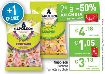 Promotions Napoleon bonbons - Napoleon - Valide de 25/09/2018 à 30/09/2018 chez Intermarche