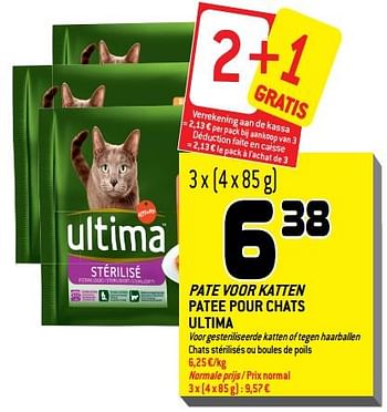 Promotions Pate voor katten patee pour chats ultima - Ultima - Valide de 26/09/2018 à 09/10/2018 chez Match