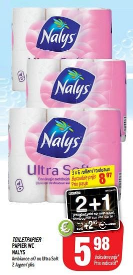 Promoties Toiletpapier papier wc nalys - Nalys - Geldig van 26/09/2018 tot 09/10/2018 bij Match
