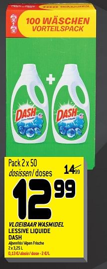 Promotions Vloeibaar wasmidel lessive liquide dash - Dash - Valide de 26/09/2018 à 09/10/2018 chez Match